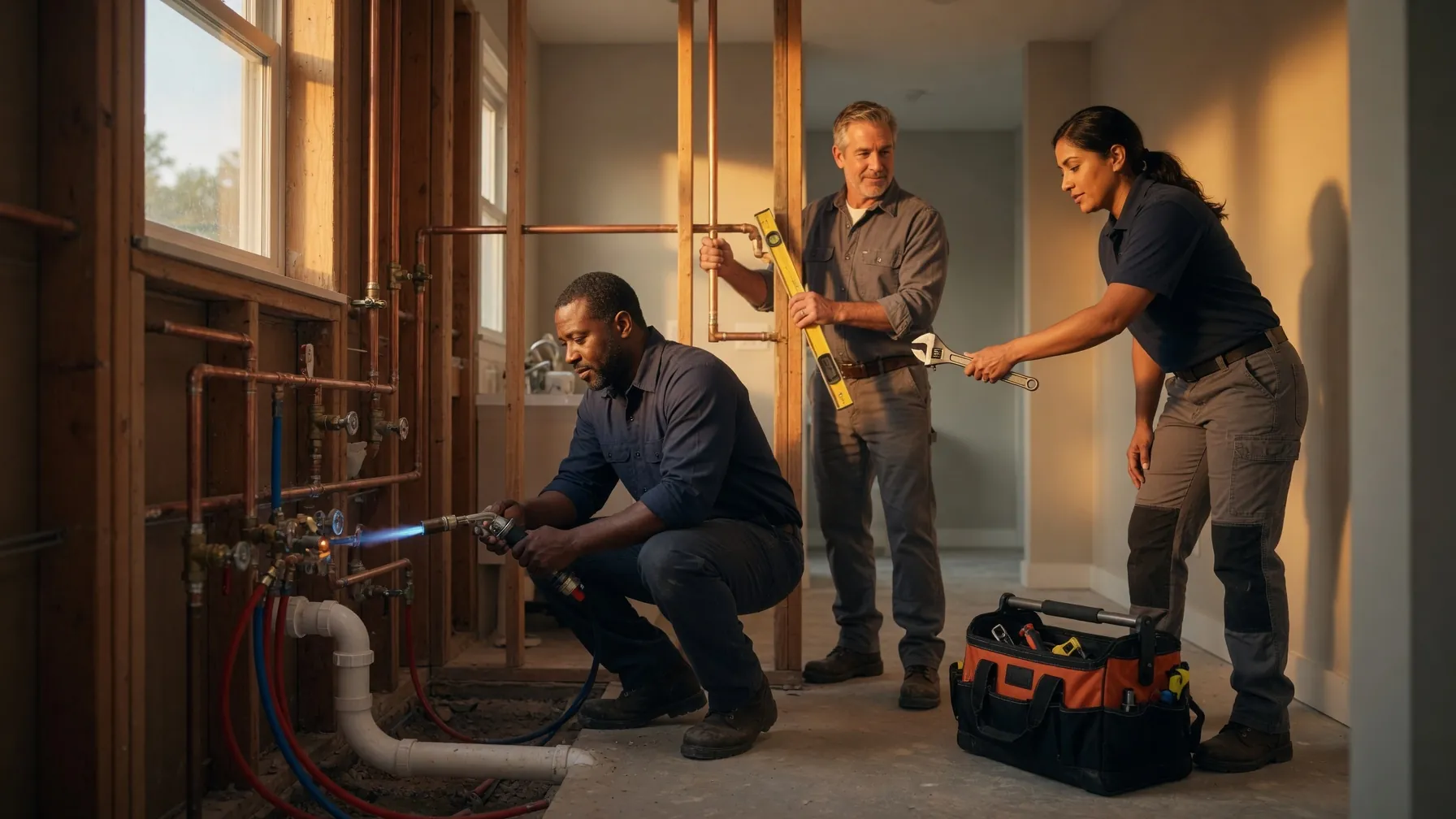 Plumbing team hero image for Plumbing Solutions
